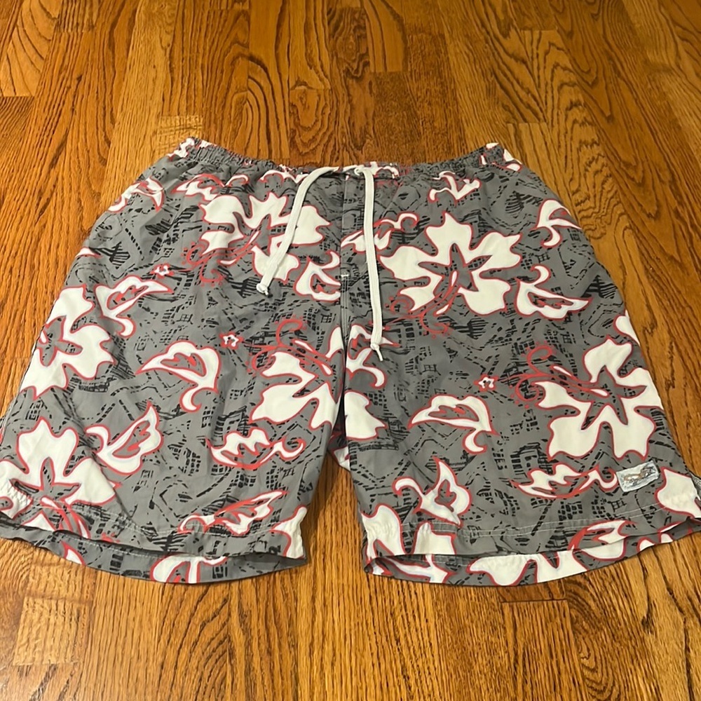 OP Sport Men’s Grey and Red Swim Trunks Size XL